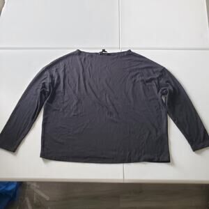 AllSaints Shirt Womens XS Black Long Sleeve Rita Tee Lightweight Pullover Top